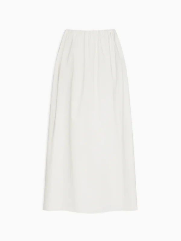 Richie Column Skirt in Cotton Satin