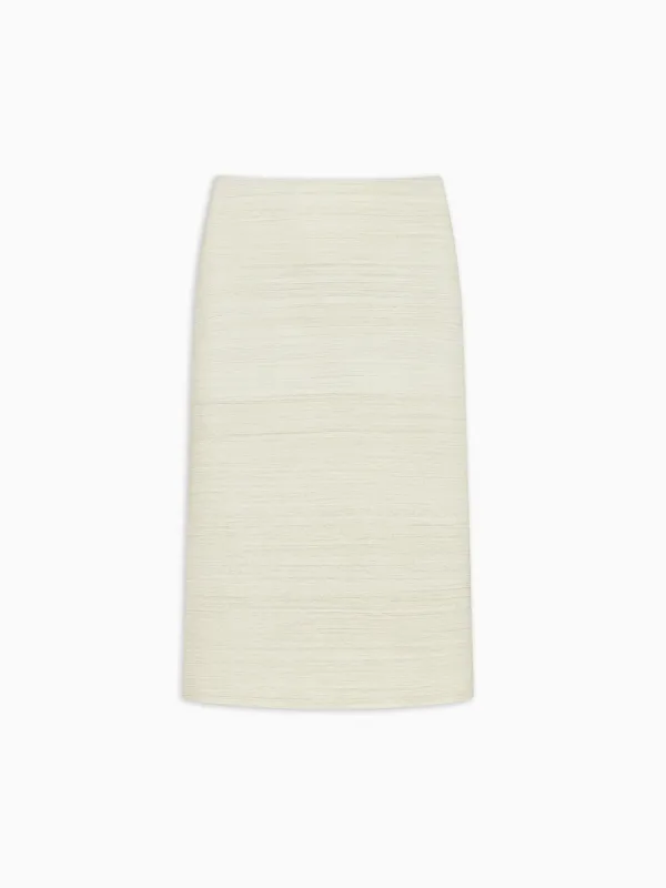 Luka Pencil Skirt in Slub Silk