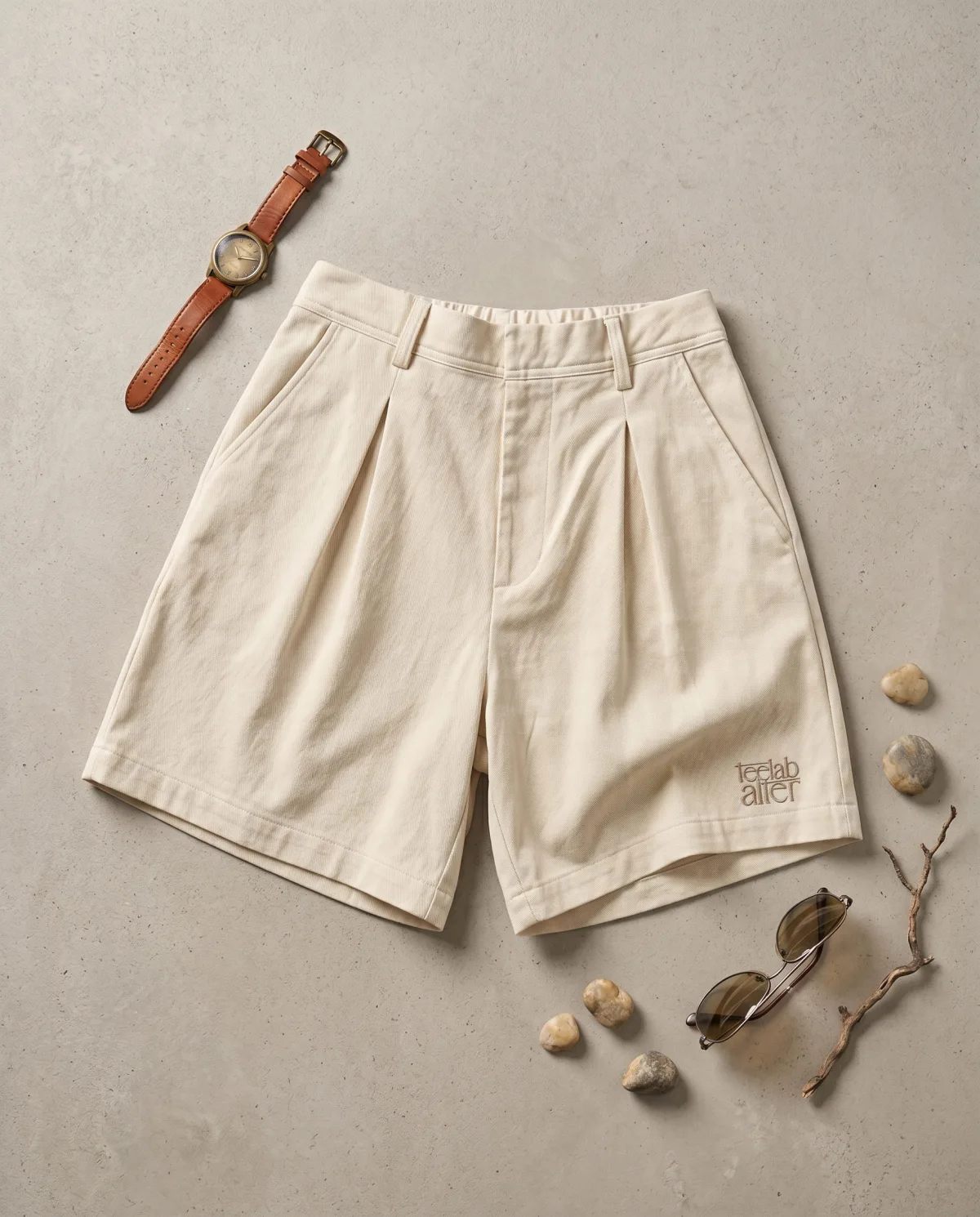 Quần Shorts Kaki Teelab Alter Resort Shorts SH012