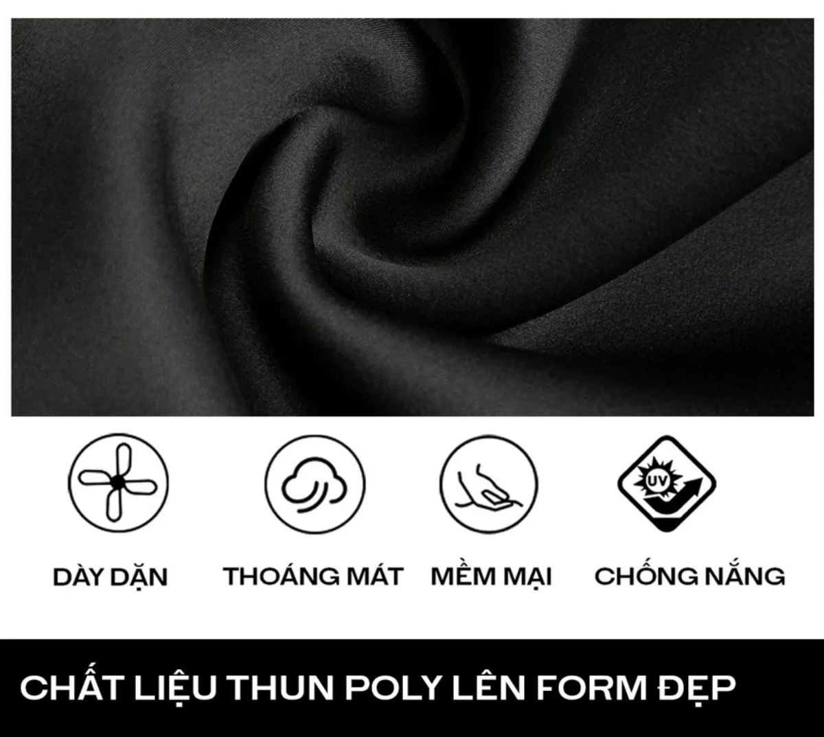 Áo khoác form boxy zip có mũ DAVIES màu đen Hooded Jacket POL| D33-AK2