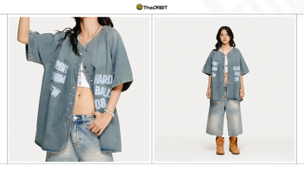 COMBO ORBIT Áo BASEBALL DENIM JERSEY + Quần ORBIT Denim Short - Local Brand Chính Hãng