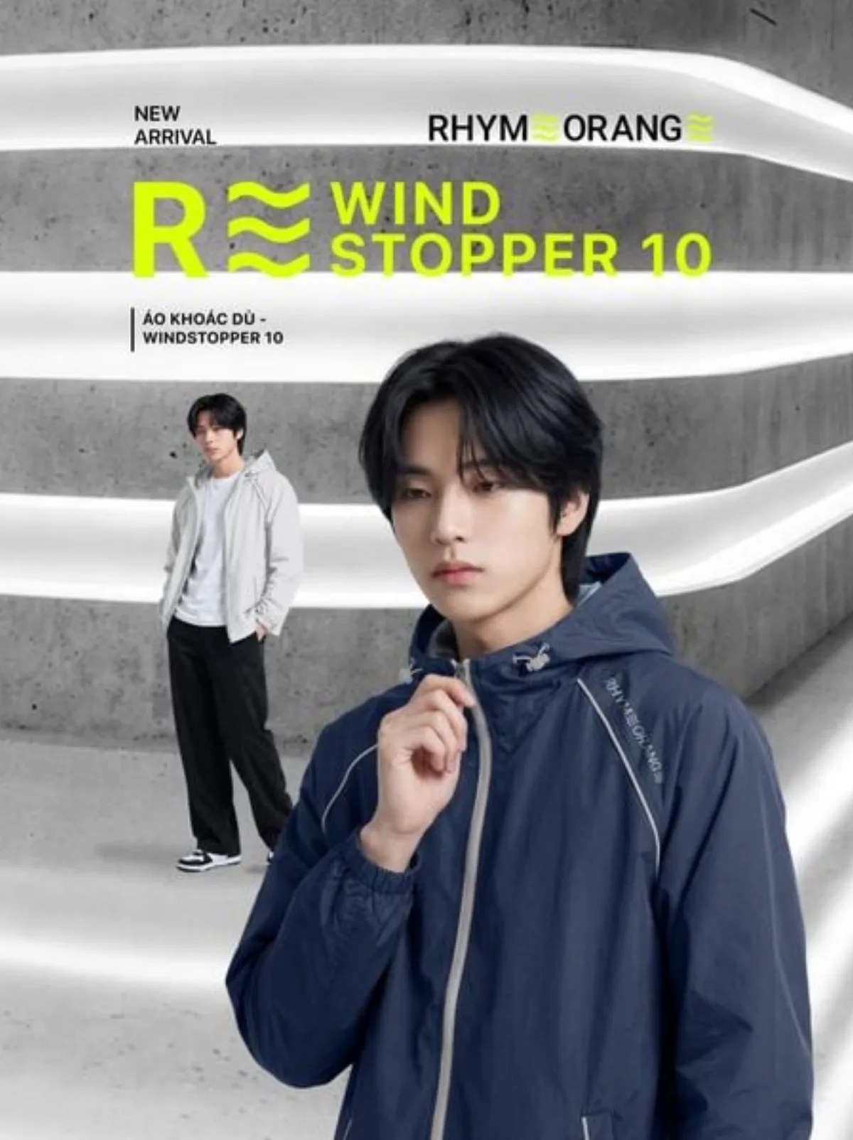Áo Khoác Dù Nam Chống Nắng Trượt Nước Windstopper 10 LIMEORANGE OM26267101