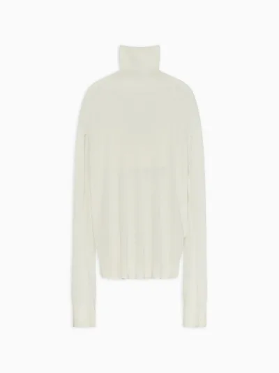 Carmy Ribbed Turtleneck Jumper in Knitted Silk