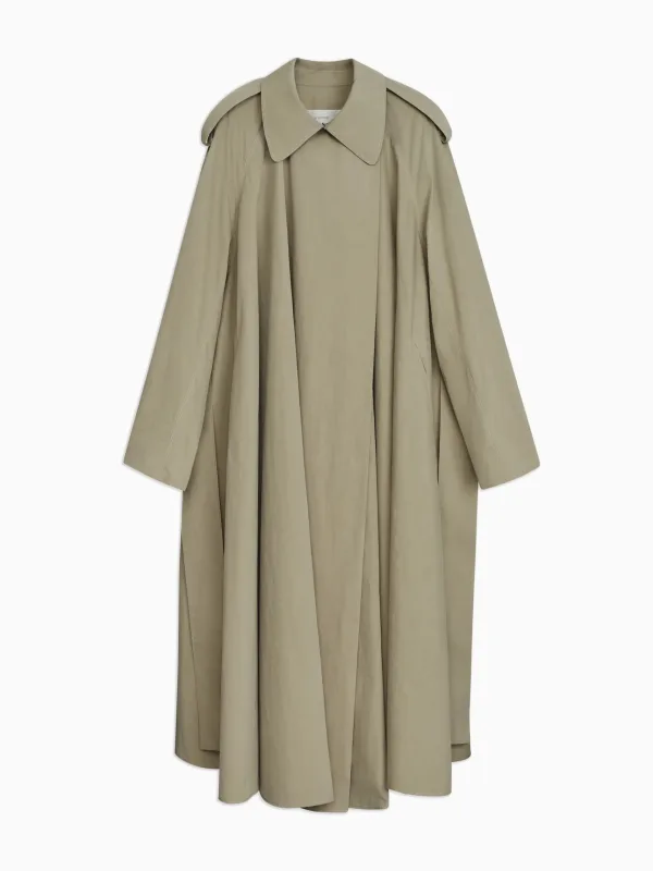 Kaia Voluminous Trench Coat in Heavy Cotton