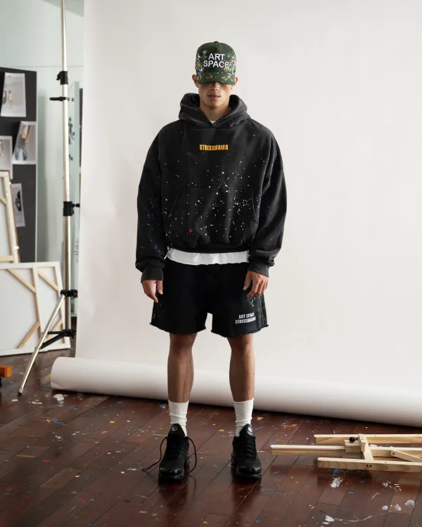 SSMA PAINT SPLATTER HOODIE - BLACK
