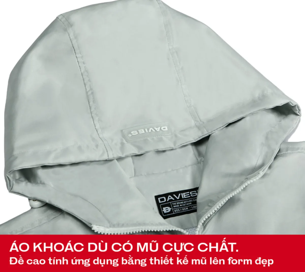 Áo khoác dù nam nữ form rộng DAVIES  có nón màu đen, xám Hooded Basic Jacket local brand | D25-AK1