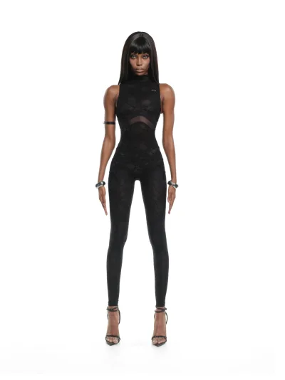 A1 LACE BLACK CATSUIT