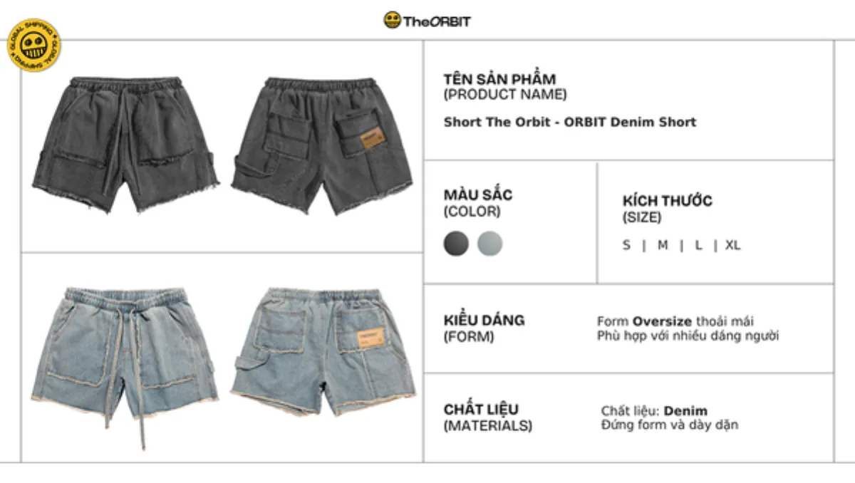 COMBO ORBIT Áo Thể thao Mesh Jersey + ORBIT Denim Short - Local Brand Chính Hãng