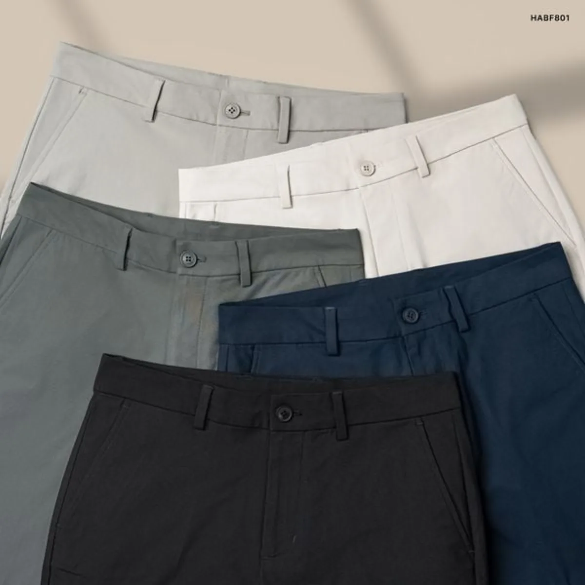 Quần âu smart SMOOTH TROUSER TORANO mặt vải phẳng phiu, hạn chế nhăn nhàu và co giãn thoải mái HABF801