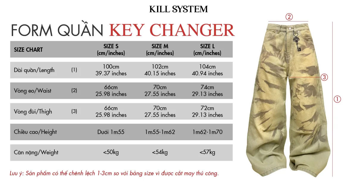 Quần Jeans wash ống rộng, quần bò wash màu unisex KEY CHANGER -  𝐊𝐈𝐋𝐋 𝐒𝐘𝐒𝐓𝐄𝐌