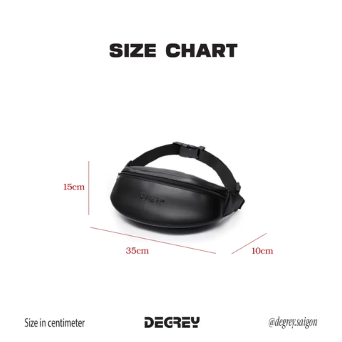 Túi da đeo chéo Degrey Simili màu đen thiết kế thời trang size lớn - CHEOL