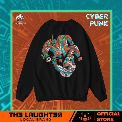 Local brand The Laughter - CyberPunk Áo DÀI TAY SWEATER - NỈ DA CÁ