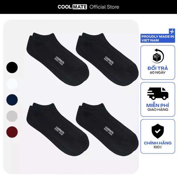 Combo 4 đôi tất cổ ngắn Modal kháng khuẩn Coolmate