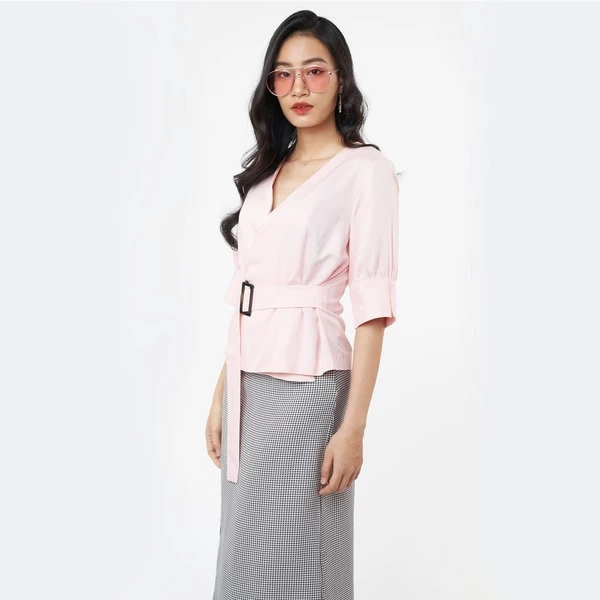 N&M Áo kiểu Nữ tay lửng kèm belt thắt lưng 2103018