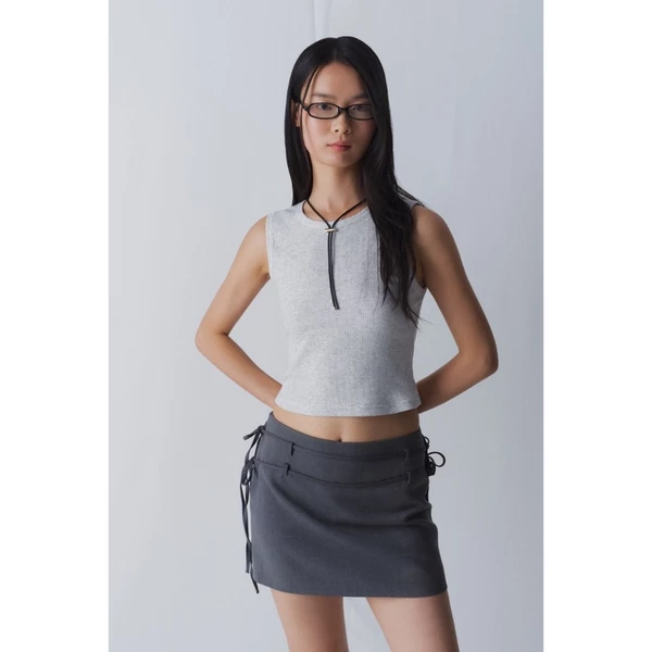 LIBÉ WORKSHOP - Áo ba lỗ màu xám nhạt