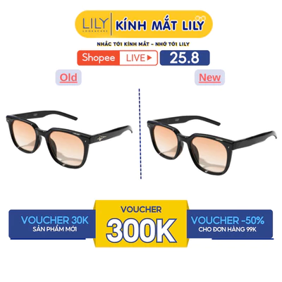 Kính mát dáng vuông thời trang LILYEYEWEAR chất liệu nhựa cao cấp chống UV400 kiểu dáng hiện đại thời trang KC26