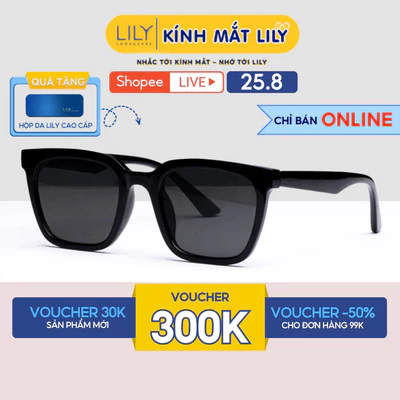 Kính mát nam nữ LILYEYEWEAR mắt vuông chống UV400 nhựa cao cấp thời trang BST Hè Ma23ty