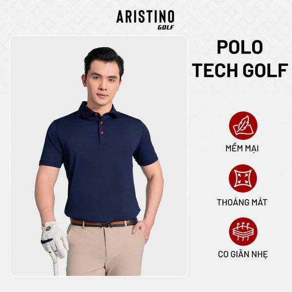 ARISTINO Áo Polo Golf Nam Ngắn Tay Chống UV Hút Ẩm APSG11AS1