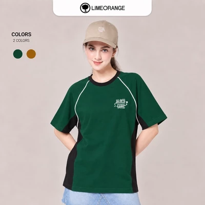 Áo thun Unisex phối thân tay ngắn LIMEORANGE LU24281501