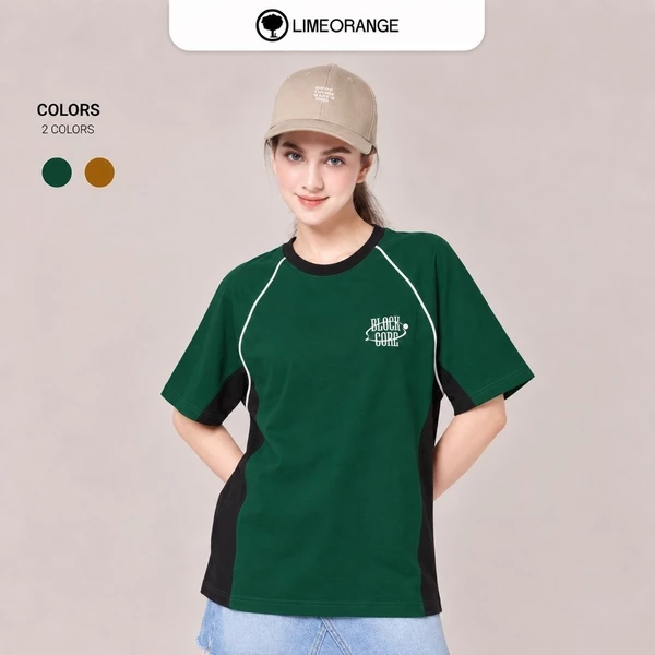 Áo thun Unisex phối thân tay ngắn LIMEORANGE LU24281501