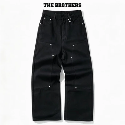 Quần Jean Doubleknee Pants form baggy ống rộng phủ giày THEBROTHERS-phong cách workwear vintage