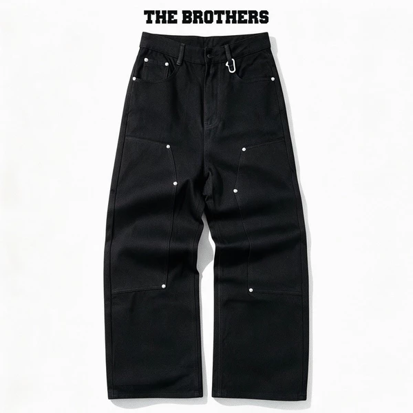 Quần Jean Doubleknee Pants form baggy ống rộng phủ giày THEBROTHERS-phong cách workwear vintage