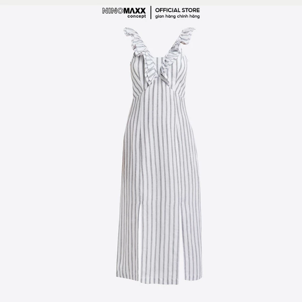 Đầm Linen Hai Dây Kẻ Sọc Dáng Dài N&M Thương Hiệu NINOMAX 2002023