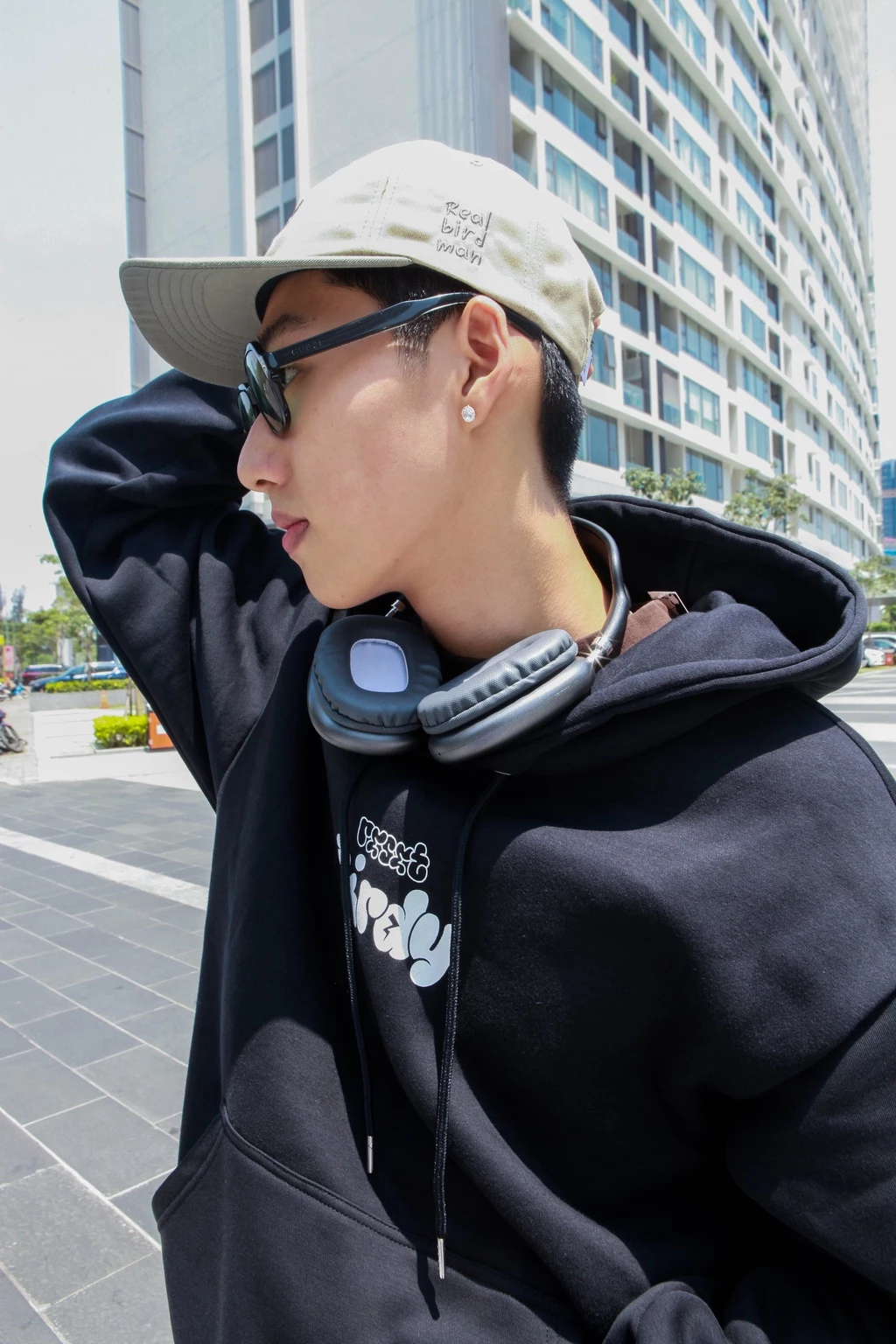 Áo hoodie đen trơn nam nữ Birdybag Reset nỉ bông dày unisex localbrand chính hãng
