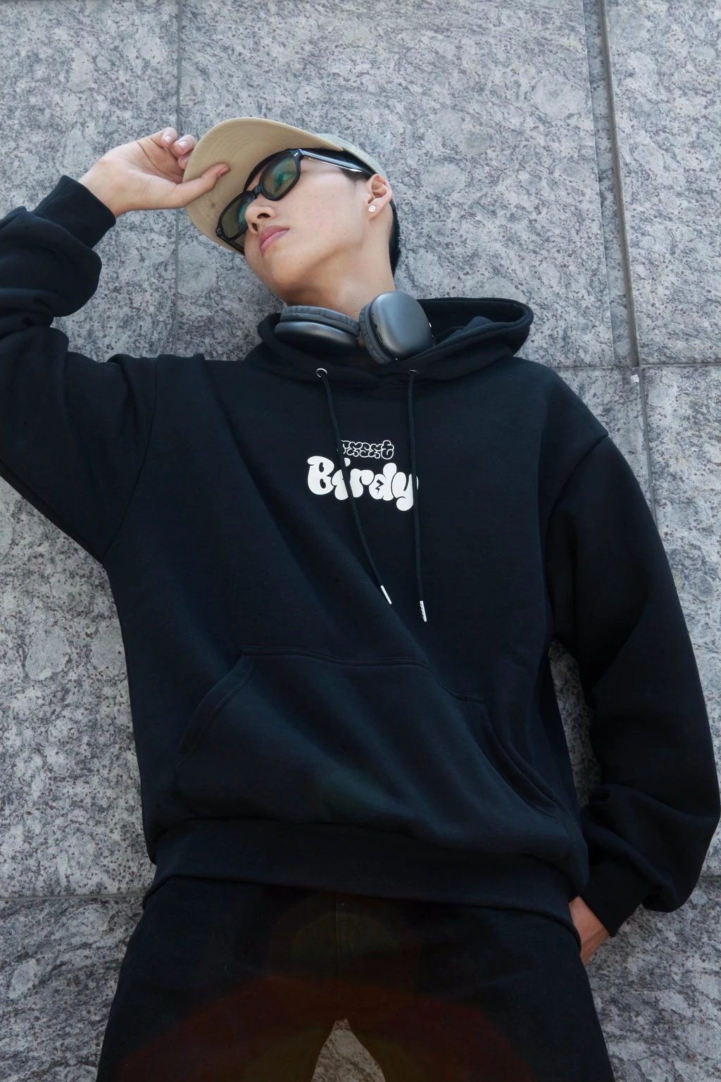 Áo hoodie đen trơn nam nữ Birdybag Reset nỉ bông dày unisex localbrand chính hãng