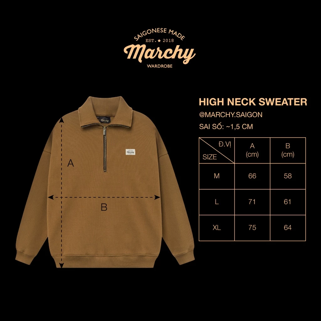 MARCHY - High Neck Sweater - Áo khoác cổ cao