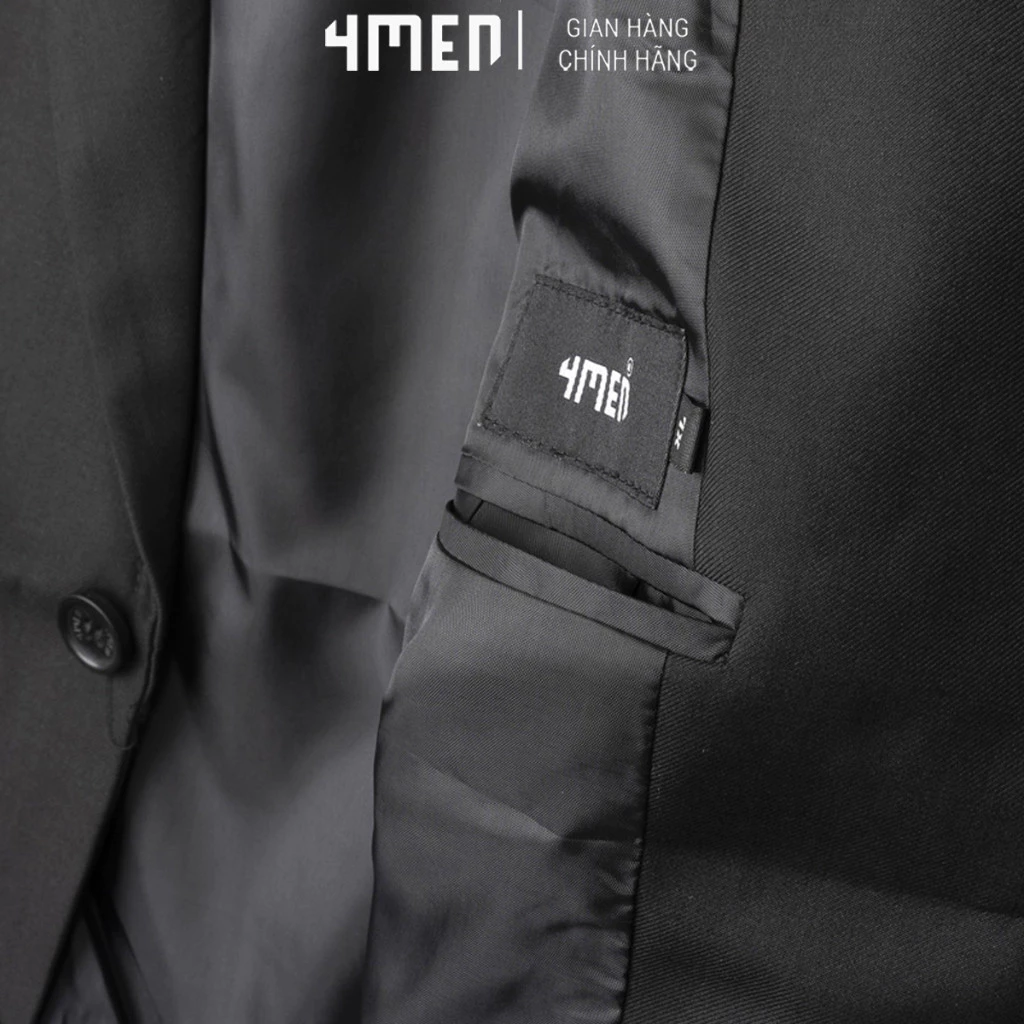 Áo Vest Nam Form Slimfit trơn 2 nút 4MEN AV036 tôn dáng, phong cách trẻ trung, thanh lịch, vải sợi tổng hợp bền đẹp