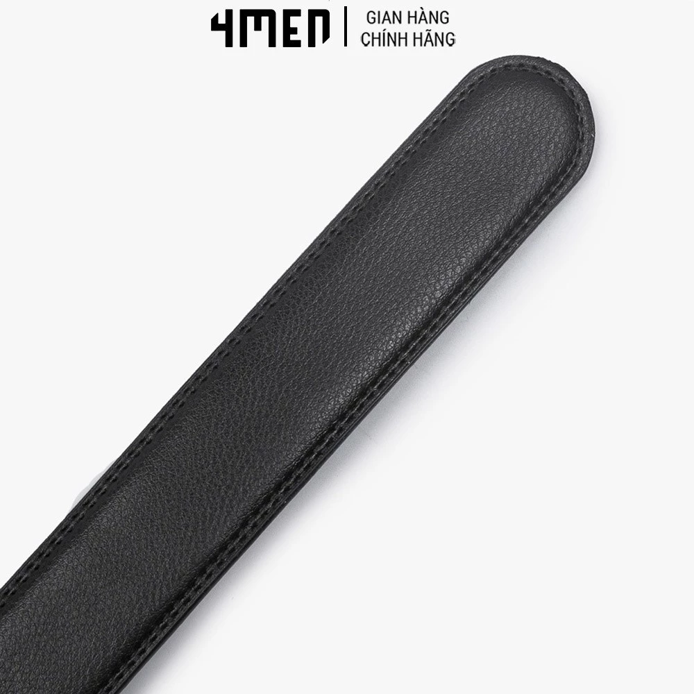 Thắt Lưng Nam Khóa Tự Động 4MEN TL107 dây lưng trơn màu đen thanh lịch, hiện đại, chất liệu da bền chắc, dễ phối đồ