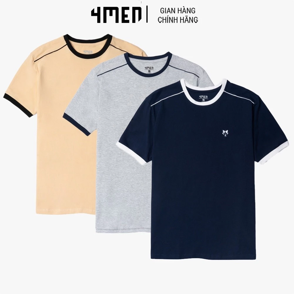 Áo Thun Nam Slimfit Fox 4MEN AT115, thêu họa tiết, cotton thoáng mát, mềm mại, co giãn 4 chiều