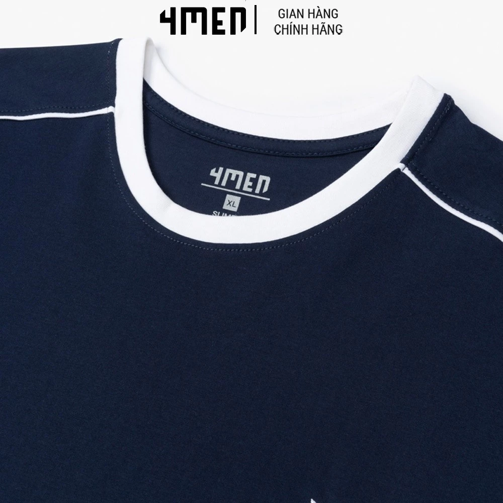 Áo Thun Nam Slimfit Fox 4MEN AT115, thêu họa tiết, cotton thoáng mát, mềm mại, co giãn 4 chiều