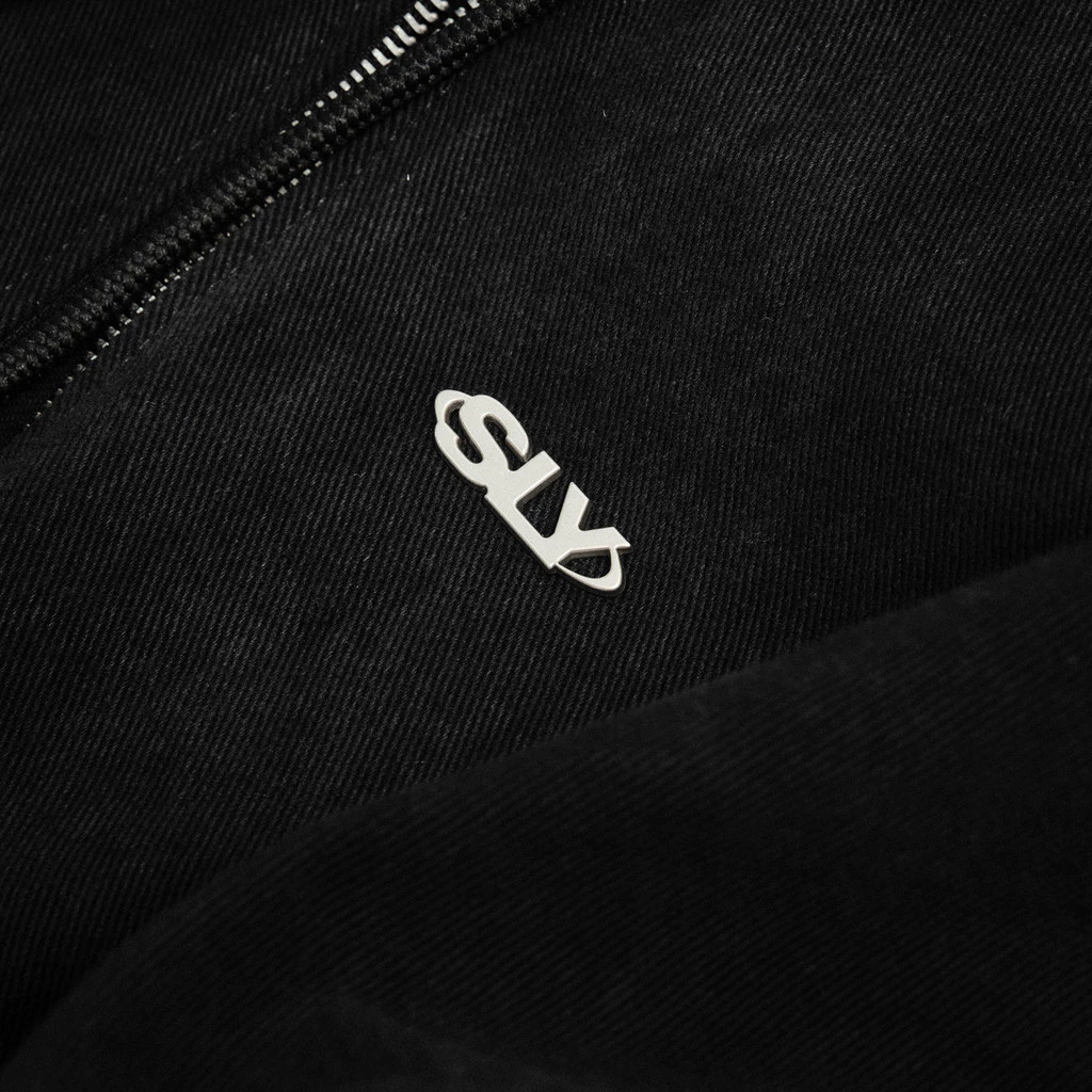 Áo hoodie SLY zip 2 chiều Denim Antimon Black