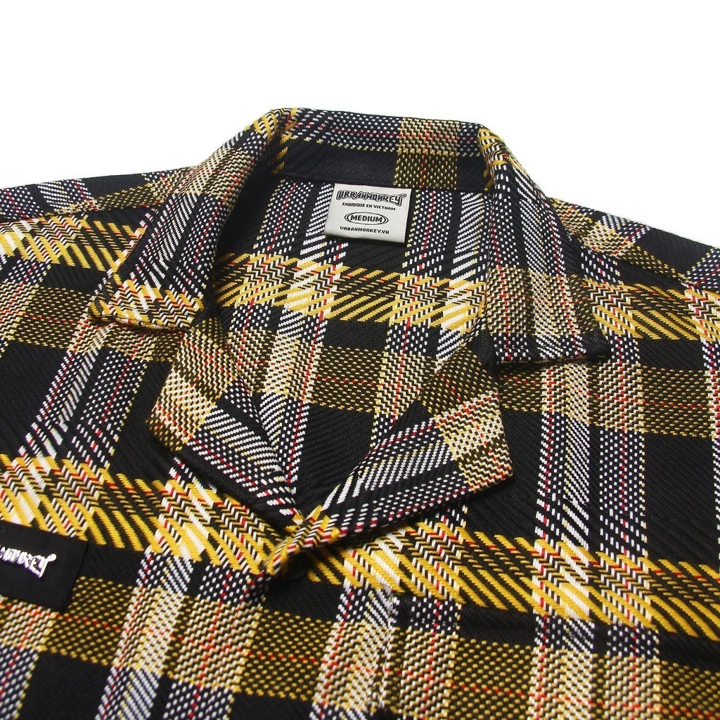 Áo Sơ Mi URBAN MONKEY Medellin Shirt Vải Tweed màu vàng đen Form Oversize Nam Nữ Local Brand