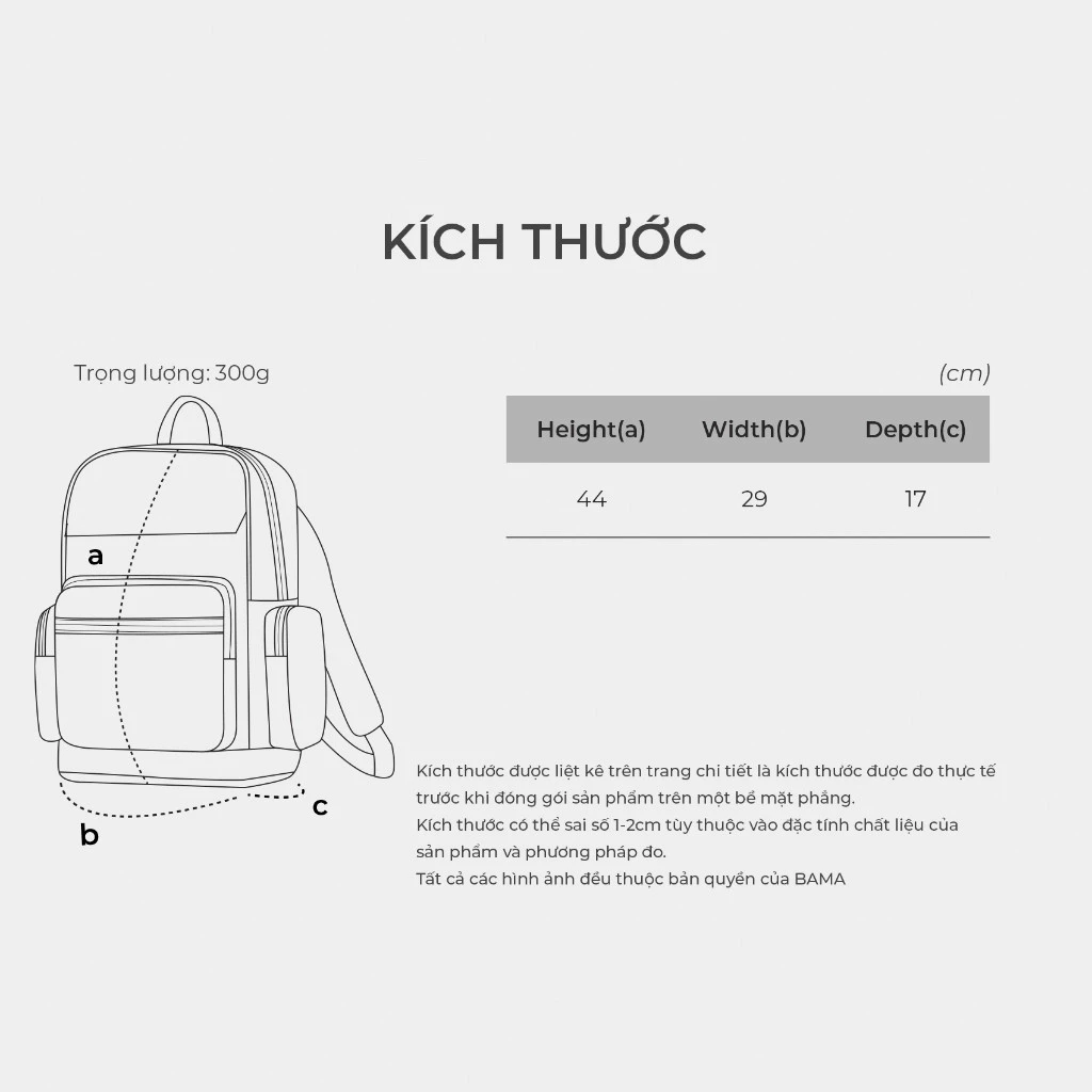 Balo nam nữ đi học đi làm BAMA Quilted Backpack 2nd chống nước nhiều ngăn đựng laptop 15.6 inch