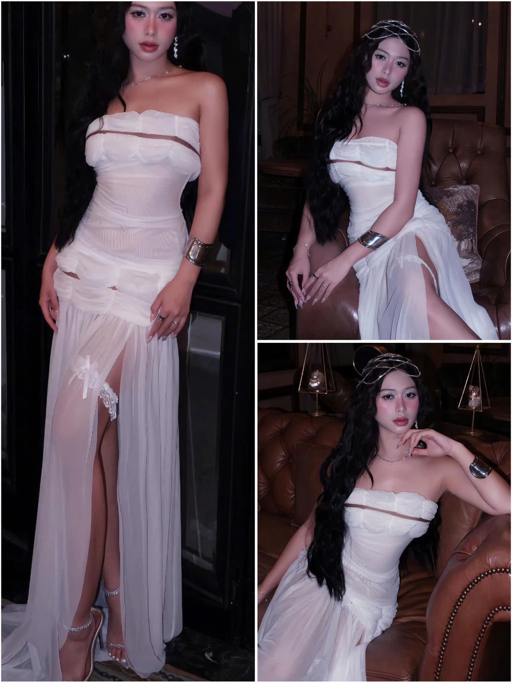 LSOUL Đầm 2 Dây Maxi Phối Ren Quyến Rũ Đi Tiệc Karen Dress V24091625