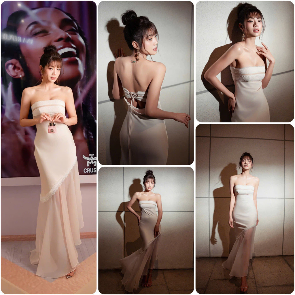 LSOUL Đầm Lụa Cúp Dài Ngực Viền Ren Tà Xuyên Thấu Đi Tiệc Keena Dress V24091623 V24091627