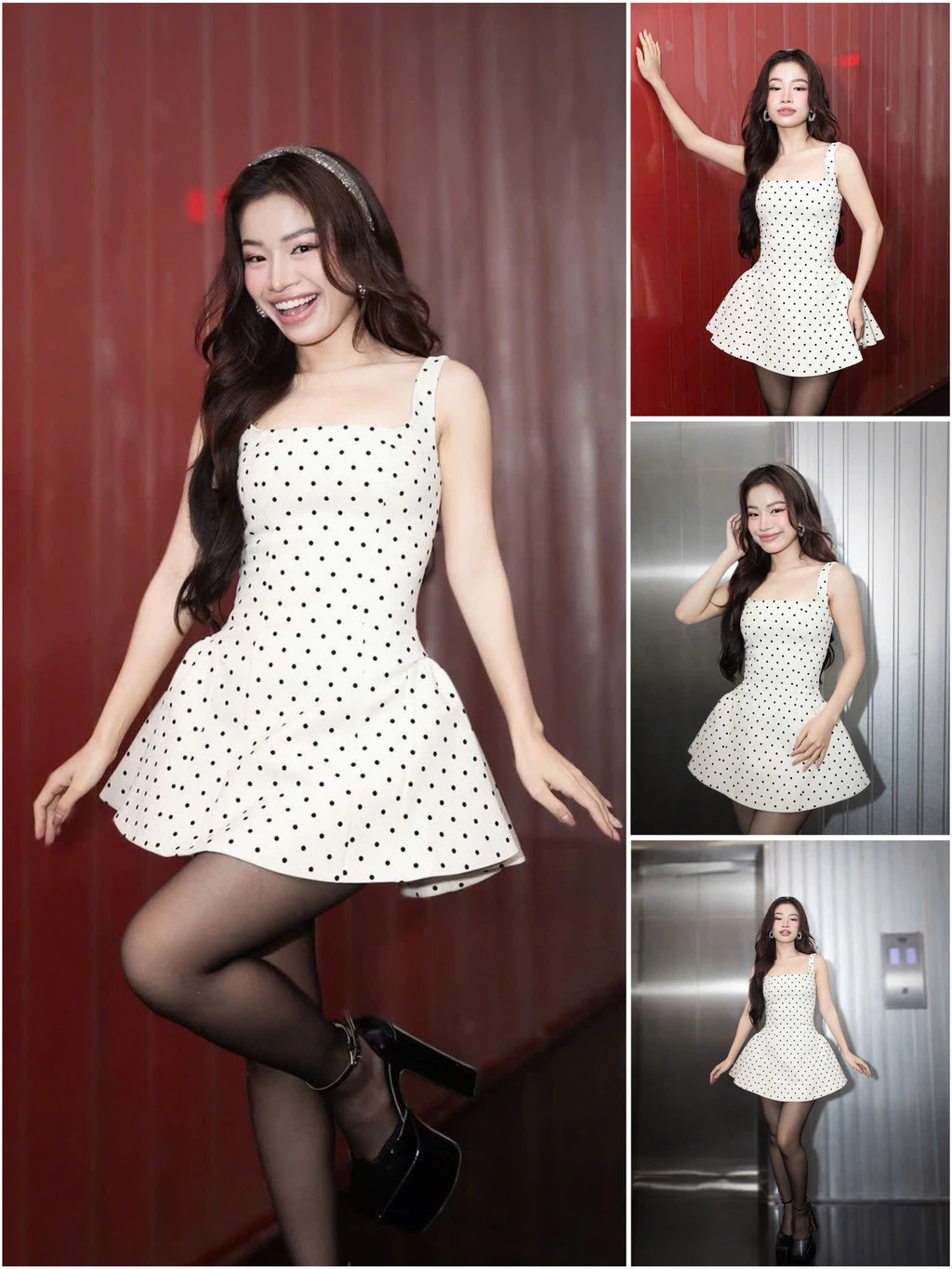 LSOUL Đầm 2 Dây Xòe Chấm Bi Sang Trọng Đi Tiệc Zoey Dress V2409162