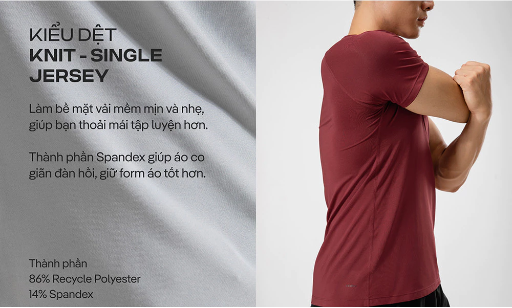 Áo Thun Gym Powerfit thể thao Slim fit 1952 dáng ôm, co giãn 4 chiều, thấm hút tốt Coolmate