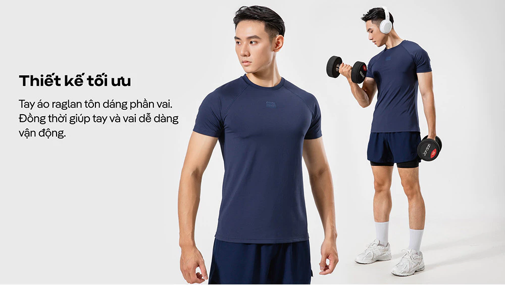 Áo Thun Gym Powerfit thể thao Slim fit 1952 dáng ôm, co giãn 4 chiều, thấm hút tốt Coolmate