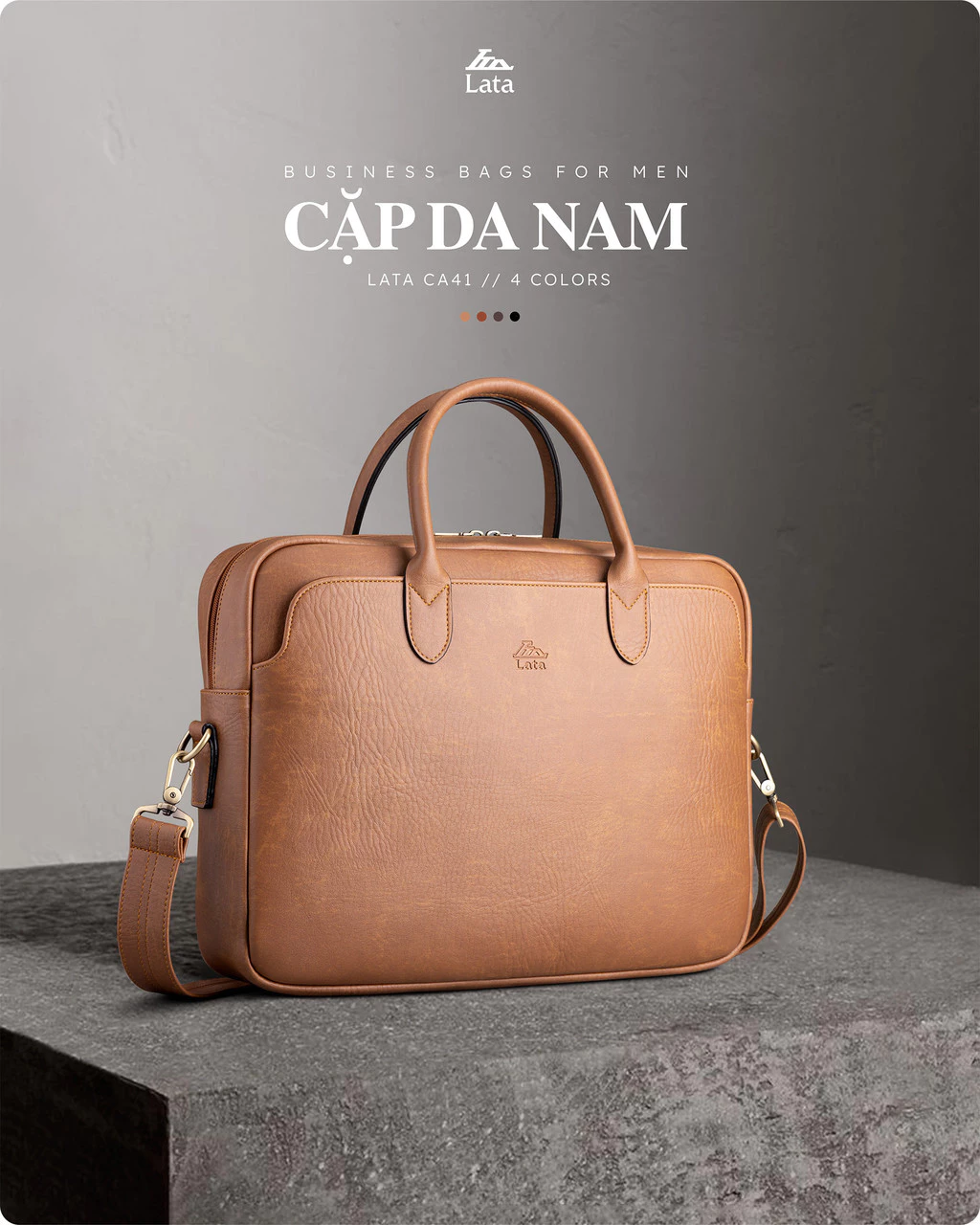 Cặp Công Sở Lata (Thời trang nam basic - Cặp da CA41)