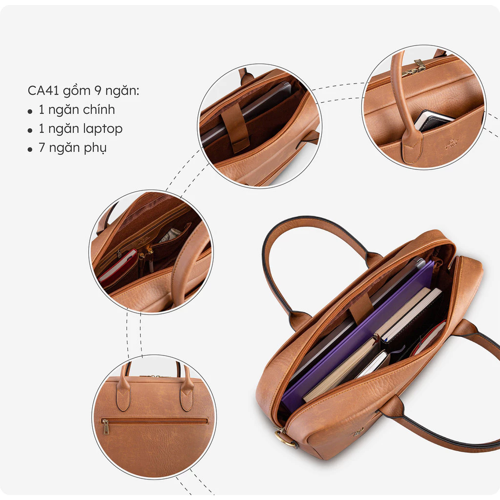 Cặp Công Sở Lata (Thời trang nam basic - Cặp da CA41)