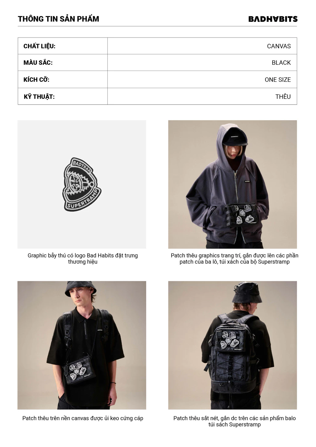 Phụ Kiện Bad Trap Patch - Supertramp Collection - Local Brand Chính Hãng