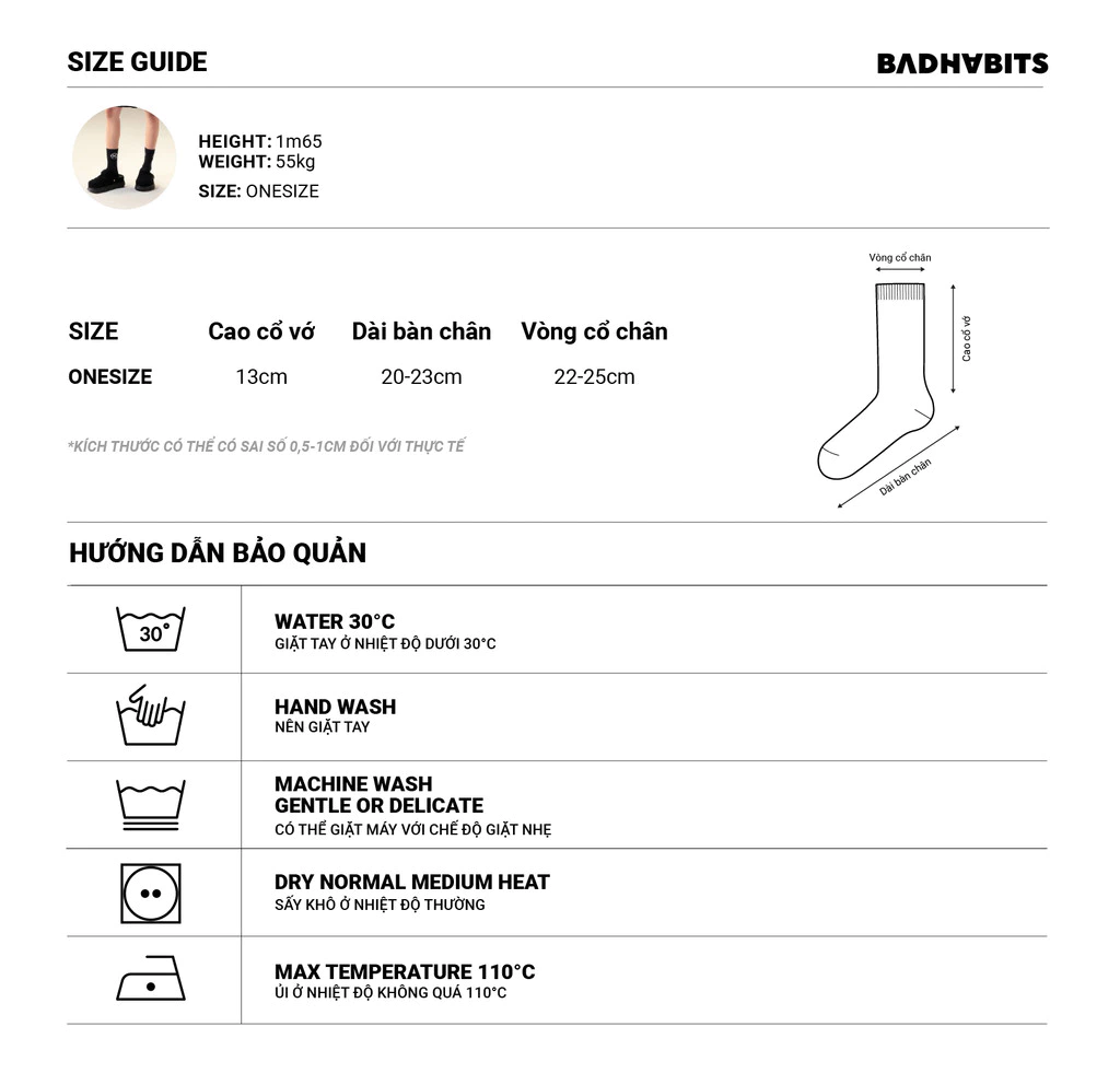 Vớ White Bad Socks - Supertramp Collection - Local Brand Chính Hãng