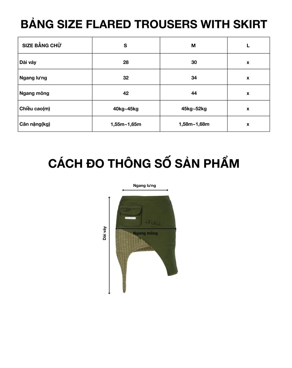 Quần Nữ - Flared Trouser With Skirt - Local Brand Chính Hãng