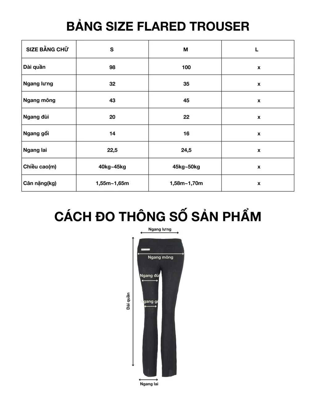 Quần Nữ Flared Trousers - Local Brand Chính Hãng