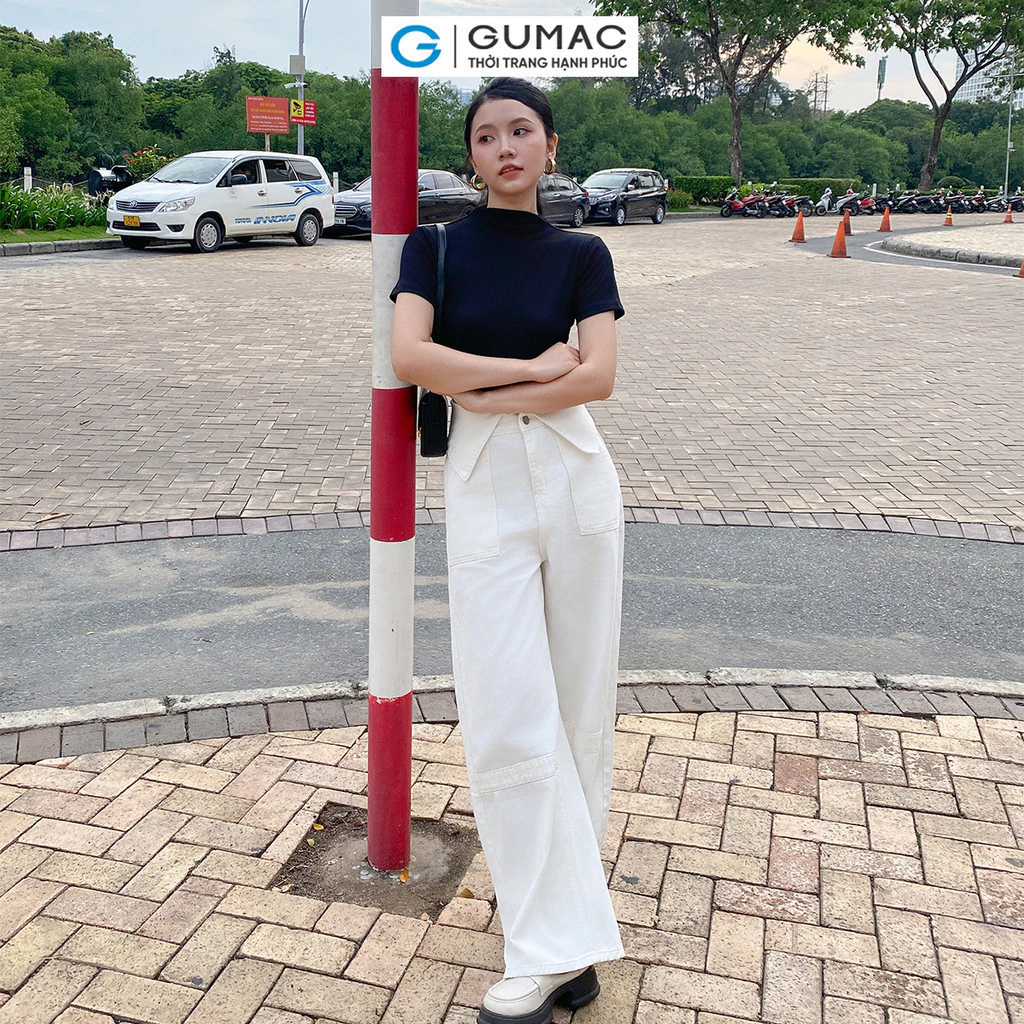 Quần jeans nữ Gmorning - GUMAC vạt sơ mi YQJE05068