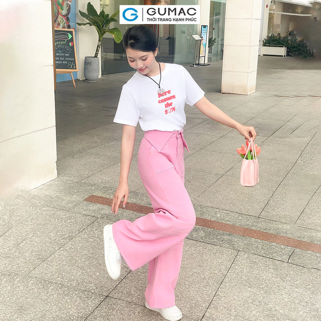 Quần jeans nữ Gmorning - GUMAC vạt sơ mi YQJE05068